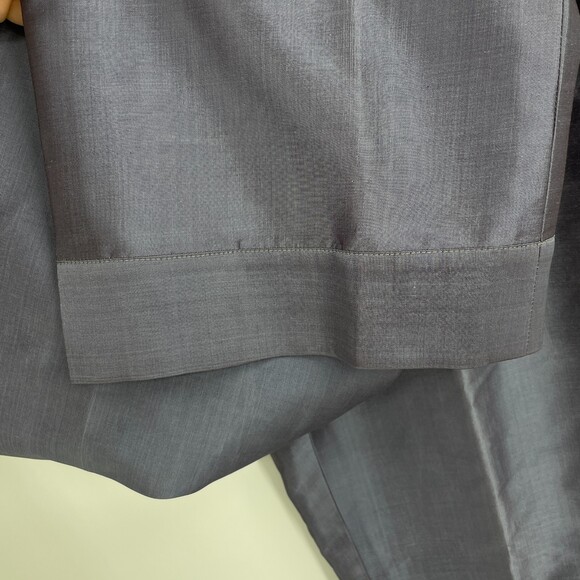 MAX NUGUS High Waist Pleated Wide Leg 100% Silk Metallic Purple Pants Size M - Picture 4 of 7